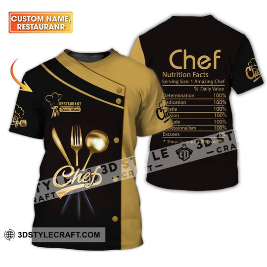Unisex Shirt - Custom Name Shirt - Chef Nutrition Facts % Daily Value style option 1