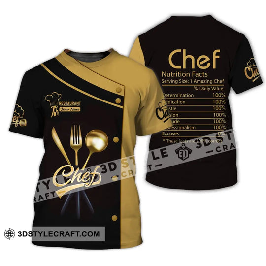 Unisex Shirt - Custom Name Shirt - Chef Nutrition Facts % Daily Value style option 2