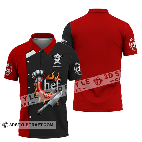 Unisex Shirt, Custom Name Chef Shirt, Chef Polo Long Sleeve, Chef Apparel, Cooking Love T-Shirt style option 4