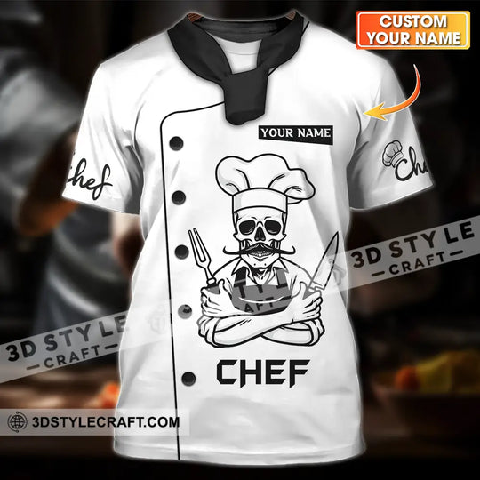 Unisex Shirt - Custom Name Chef Shirt, Skull Shirt style option 1