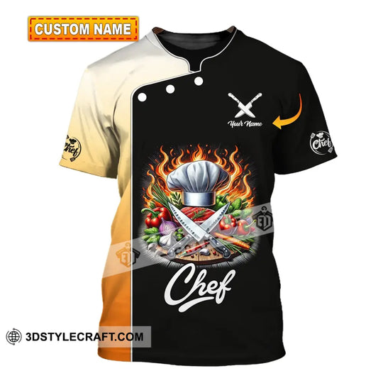 Unisex Shirt, Custom Name Chef Shirt, Chef T-Shirt Hoodie Long Sleeve Shirt style option 1
