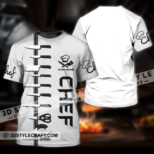 Unisex Shirt - Custom Name Shirt, Chef White Shirt style option 2