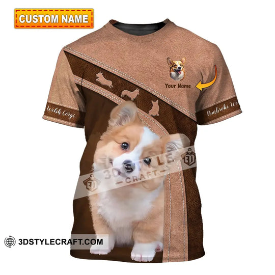 Unisex Shirt, Custom Name Corgi Shirt, T-Shirt for Dog Lover, Pet Lover Apparel style option 1