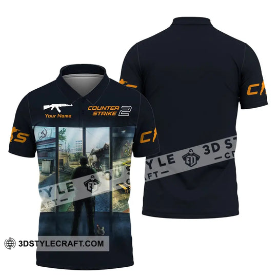 Unisex Shirt, Custom Name Counter Strike Game Shirt, Game Hoodie Shirt Polo Long Sleeve Shirt style option 4