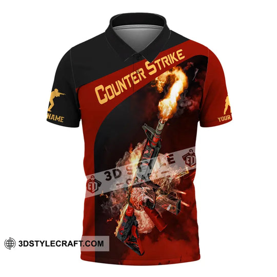Unisex Shirt, Custom Name Counter Strike Game Shirt, Game Hoodie Shirt Polo Long Sleeve Shirt style option 4