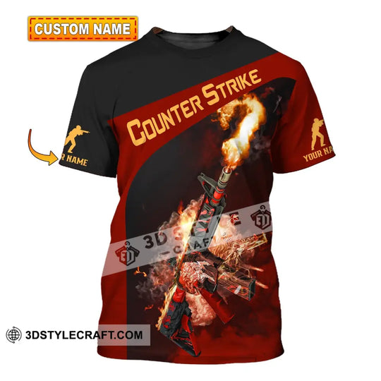 Unisex Shirt, Custom Name Counter Strike Game Shirt, Game Hoodie Shirt Polo Long Sleeve Shirt style option 1