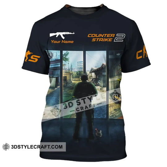 Unisex Shirt, Custom Name Counter Strike Game Shirt, Game Hoodie Shirt Polo Long Sleeve Shirt style option 2