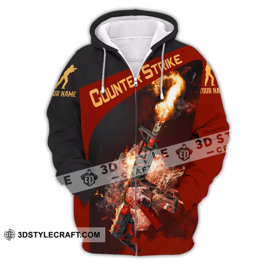 Unisex Shirt, Custom Name Counter Strike Game Shirt, Game Hoodie Shirt Polo Long Sleeve Shirt style option 3