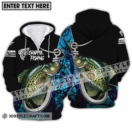 Unisex Shirt - Custom Name Crappie Fishing Shirt style option 2