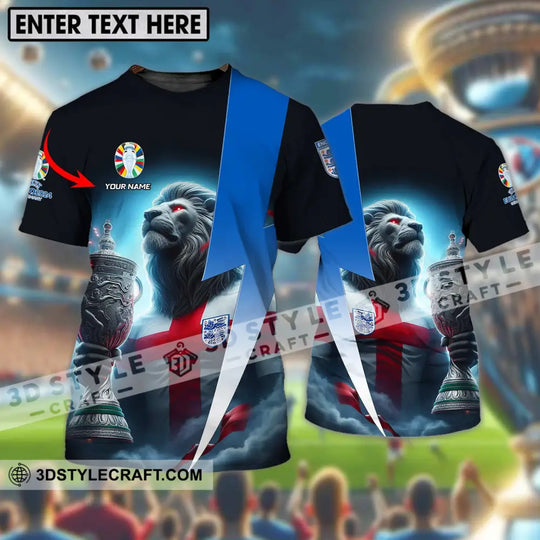 Unisex Shirt - Custom Name Cup And Lion England Euro 2024 Team Shirt style option 1