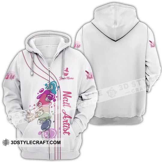 Unisex Shirt - Custom Name Shirt Cute Nails Artist style option 4