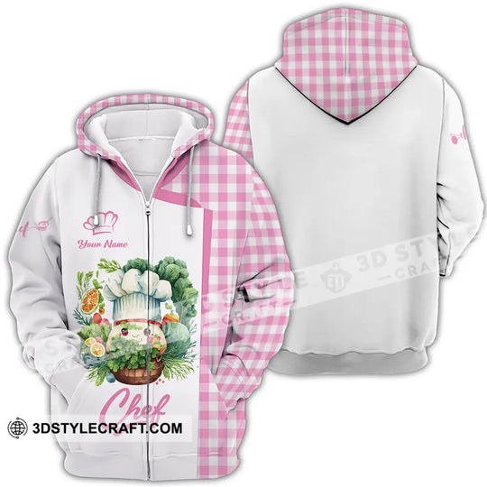 Unisex Shirt - Custom Name Cute Pink Chef Shirt style option 4