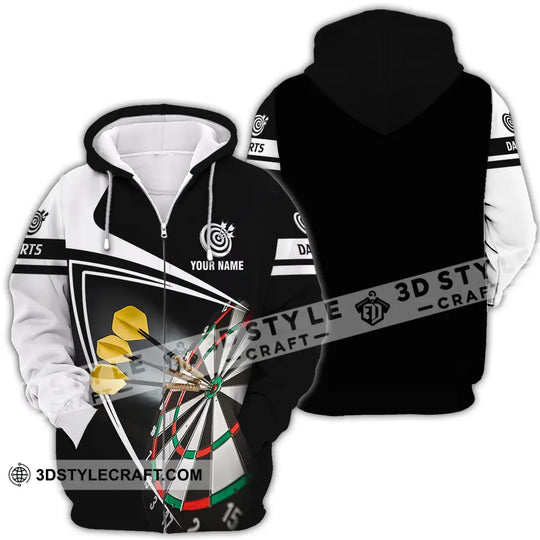 Unisex Shirt - Custom Name Darts Black And White Shirt style option 4