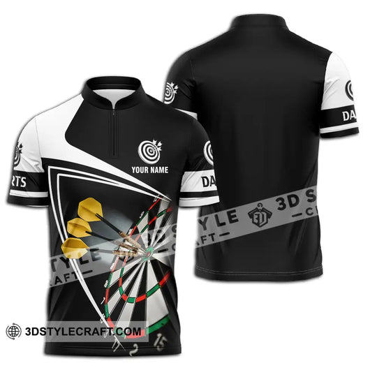 Unisex Shirt - Custom Name Darts Black And White Shirt style option 2