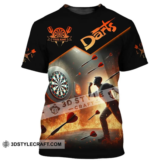 Unisex Shirt, Custom Name Darts Shirt, Dart Player T-Shirt Long Sleeve Polo Shirt style option 2