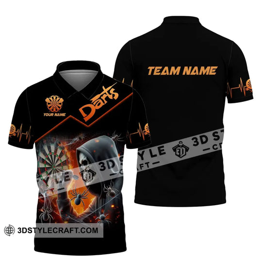Unisex Shirt, Custom Name Darts Shirt, Dart Player T-Shirt Long Sleeve Polo Shirt style option 4