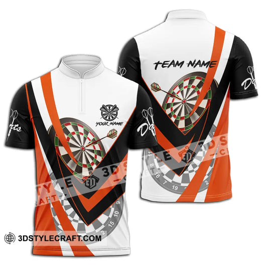 Unisex Shirt - Custom Name Darts Player Shirt Orange Color Classic style option 2
