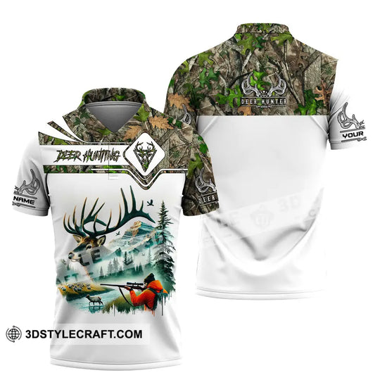 Unisex Shirt, Custom Name Deer Hunter Shirt, Deer Hunting Polo Long Sleeve, Animal Hunter T-Shirt style option 4