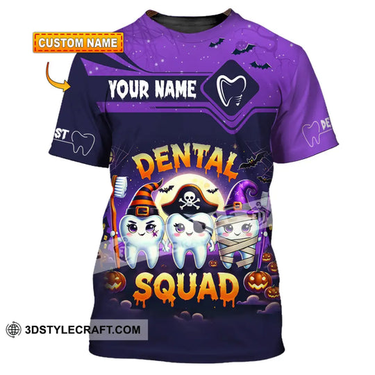 Unisex Shirt, Custom Name Dental Halloween Shirt, Dental Halloween Polo Long Sleeve Shirt, Halloween Gift style option 1