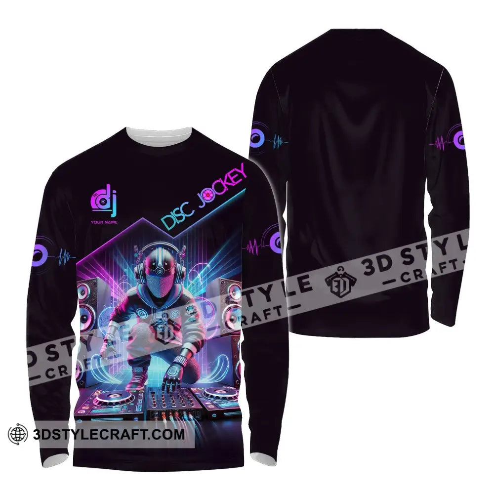 Unisex Shirt Custom Name Disc Jockey Dj Hoodie Polo Long Sleeve Music Lover T-Shirt / S