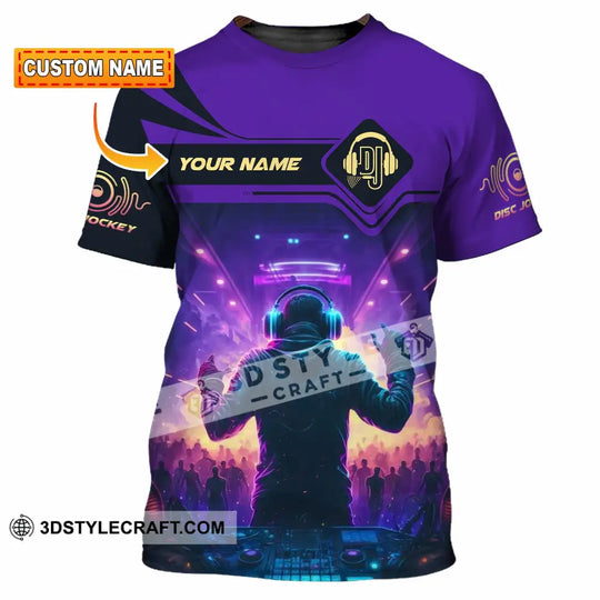 Unisex Shirt, Custom Name Disc Jockey Shirt, DJ Hoodie Shirt Polo Long Sleeve Shirt style option 1