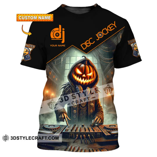 Unisex Shirt, Custom Name Disc Jockey Halloween Shirt, Halloween Polo Long Sleeve Shirt, Halloween Gift style option 1