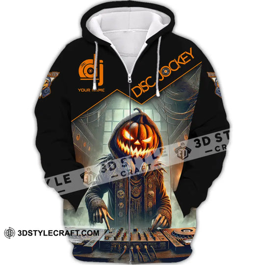 Unisex Shirt, Custom Name Disc Jockey Halloween Shirt, Halloween Polo Long Sleeve Shirt, Halloween Gift style option 3
