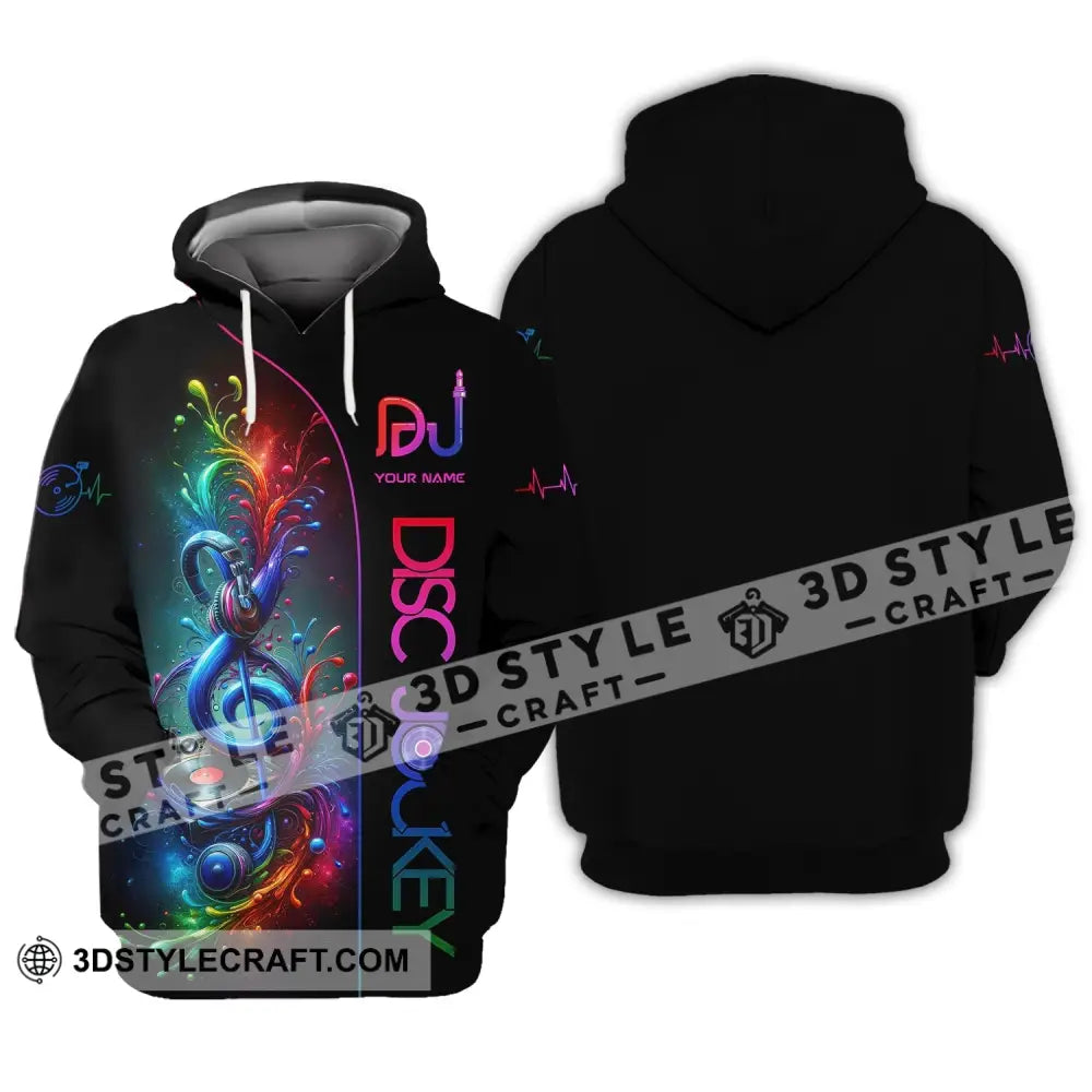 Unisex Shirt Custom Name Disc Jockey T-Shirt Dj Music Lover Gift Hoodie / S