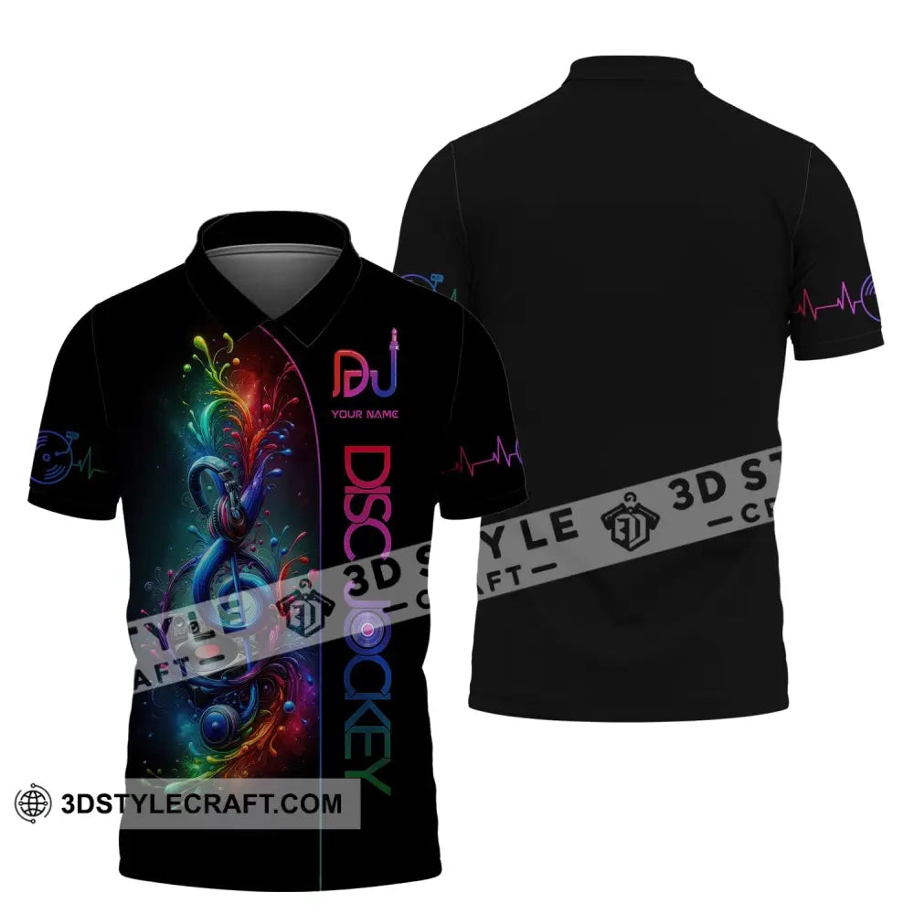 Unisex Shirt Custom Name Disc Jockey T-Shirt Dj Music Lover Gift Polo / S