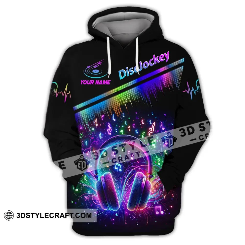 Unisex Shirt Custom Name Disc Jockey T-Shirt Music Lover Dj Hoodie / S