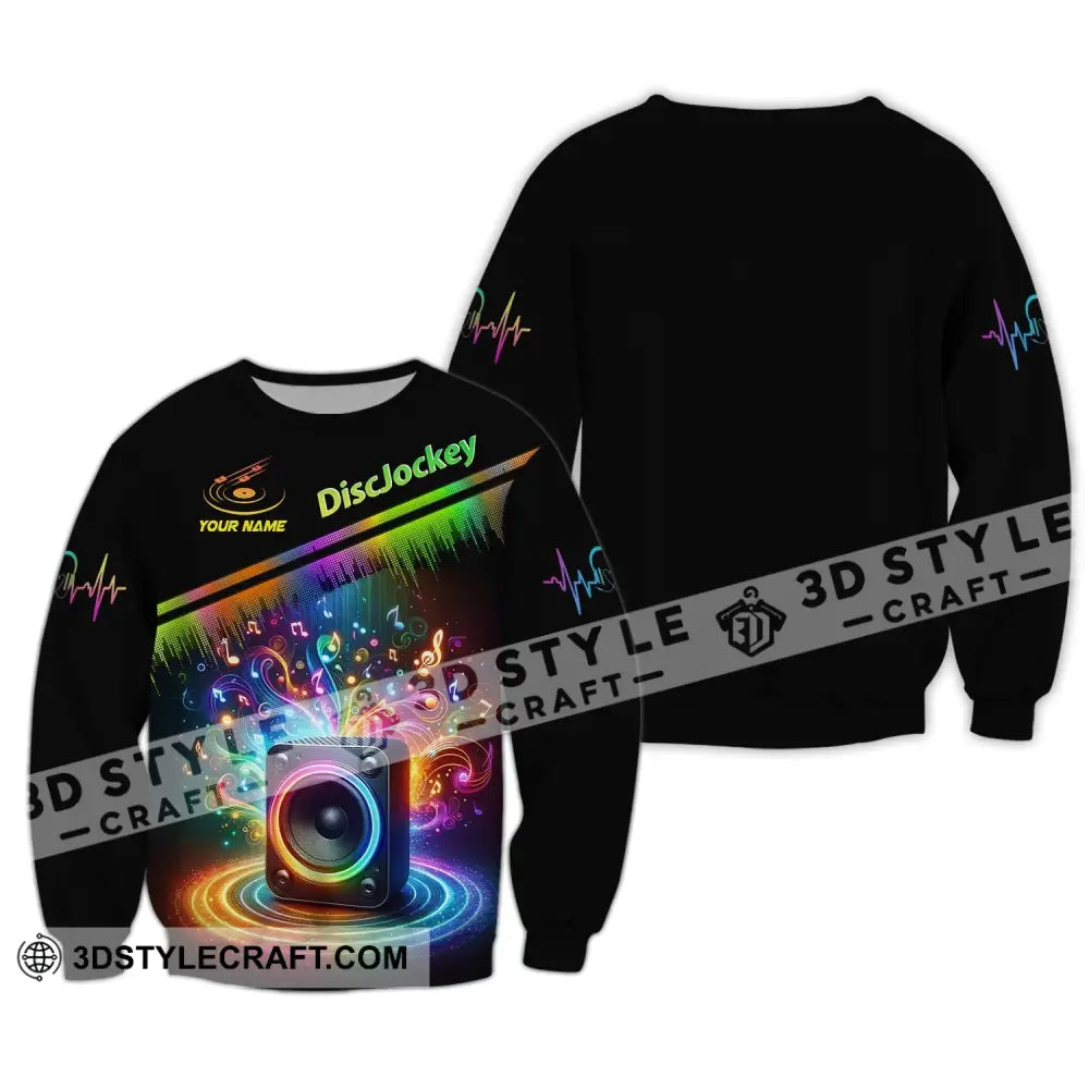 Unisex Shirt Custom Name Disc Jockey T-Shirt Music Lover Dj Long Sleeve / S
