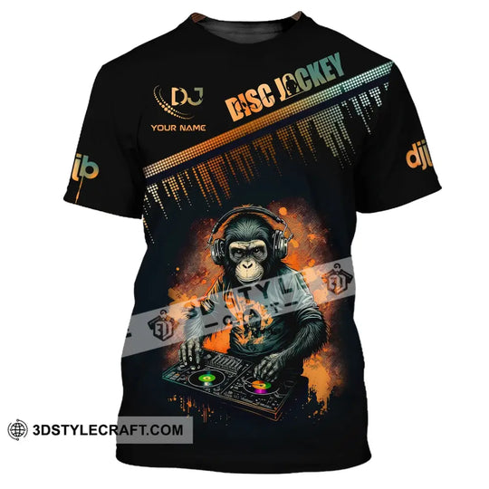Unisex Shirt, Custom Name Disc Jockey T-Shirt, Music Lover Shirt, DJ Monkey, Gift For DJ style option 2