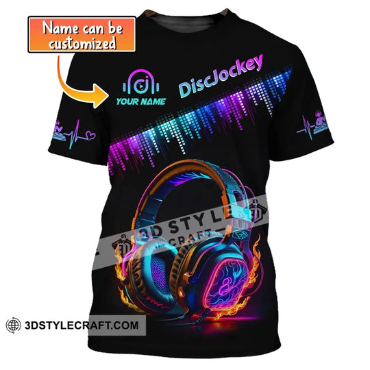 Unisex Shirt, Custom Name Disc Jockey T-Shirt, Music Lover Gift, DJ Hoodie style option 1