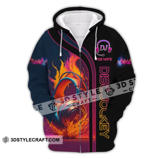 Unisex Shirt, Custom Name Disc Jockey T-Shirt, Music Lover Gift, DJ Hoodie style option 3
