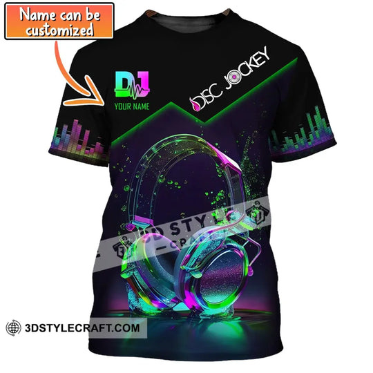 Unisex Shirt, Custom Name Disc Jockey T-Shirt, Music Lover, Gift For DJ style option 1