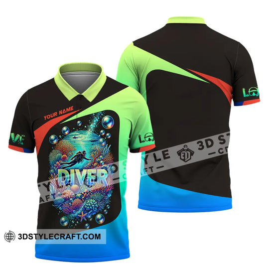 Unisex Shirt, Custom Name Diving Shirt, Diver Gift style option 4