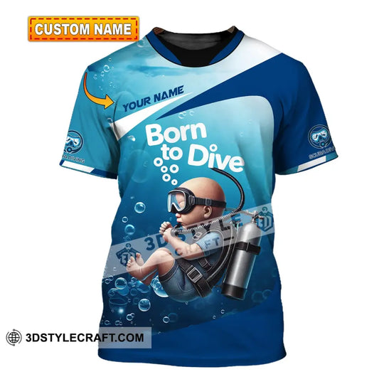Unisex Shirt, Custom Name Diving Shirt, Diving Love T-Shirt style option 1