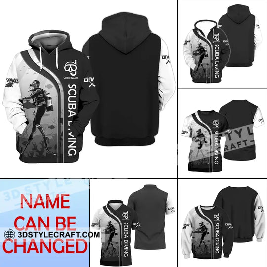 Unisex Shirt - Custom Name Diving T-Shirt - Personalized Scuba Diving Shirt - Dive Tee style option 2