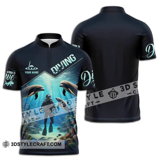 Unisex Shirt - Custom Name Shirt Diving style option 2