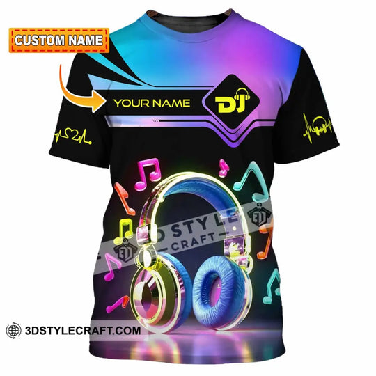 Unisex Shirt, Custom Name DJ Shirt, DJ Hoodie Shirt Polo Long Sleeve Shirt style option 1