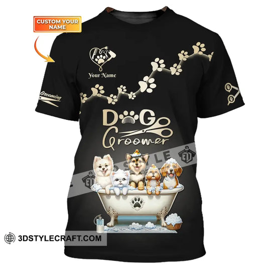 Unisex Shirt, Custom Name Dog Groomer Shirt, Dog Grooming Salon Shirt, Shirt for Dog Groomers style option 1
