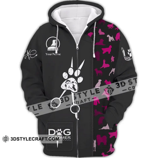 Unisex Shirt, Custom Name Dog Groomer Shirt, Dog Groomer Hoodie, Pet Grooming T-Shirt style option 3