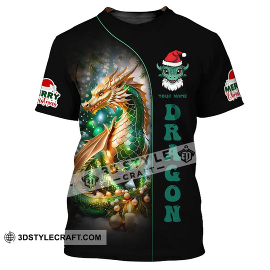 Unisex Shirt, Custom Name Dragon Shirt, Dragon Merry Christmas Gift style option 2