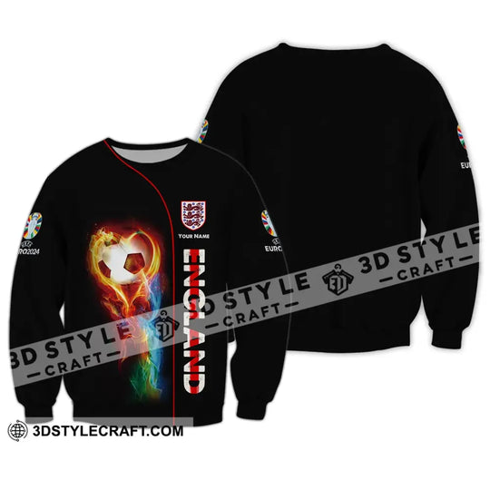 Unisex Shirt - Custom Name, England Fire Ball Black Shirt style option 4