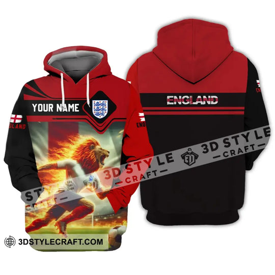 Unisex Shirt - Custom Name, England Team Red And Black Shirt style option 2