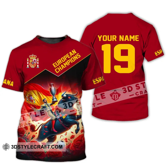 Unisex Shirt, Custom Name España Football Polo Shirt, Euro 2024 Espana Football Hoodie Long Sleeve Shirt style option 2