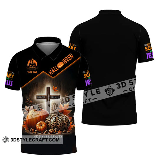 Unisex Shirt, Custom Name Fall For Jesus Shirt, Halloween T-Shirt, Halloween Gift style option 4