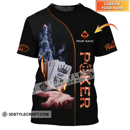 Unisex Shirt - Custom Name Shirt - Fire And Smoke Poker Shirt style option 1