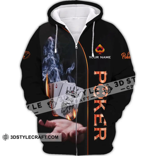 Unisex Shirt - Custom Name Shirt - Fire And Smoke Poker Shirt style option 4