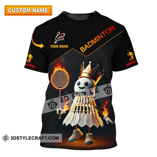Unisex Shirt - Custom Name Shirt Fire Badminton style option 1